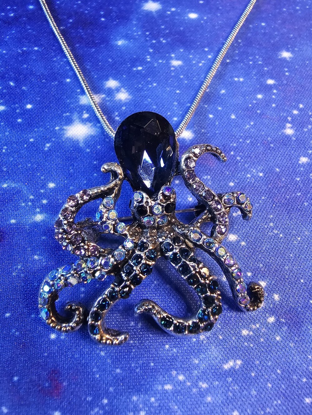 Octopus Crystal Brooch or Necklace